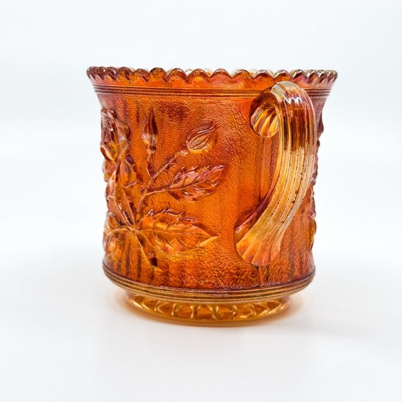 Imperial Glass 1920s Lustre Rose Marigold Carnival Glass Spooner Open Sugar Bowl - Picture 6 of 16